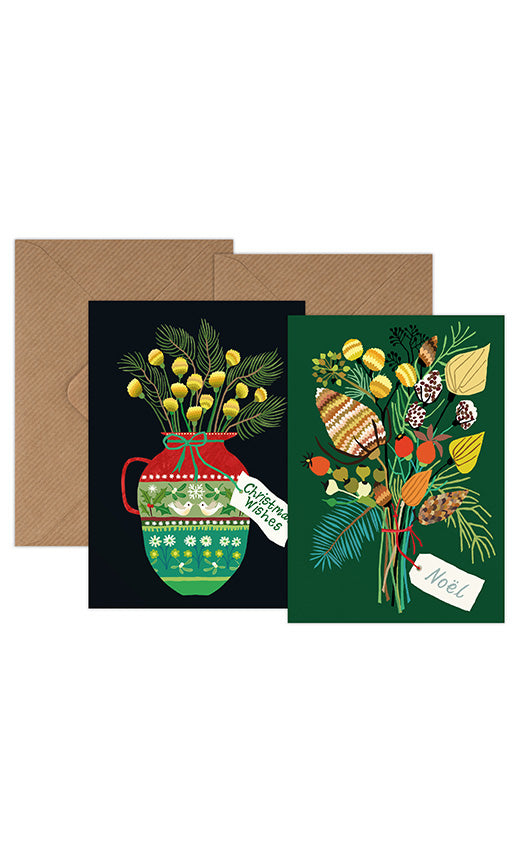 Christmas Greetings Card Pack - Noel & Christmas Wishes.