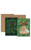 Christmas Greetings Card Pack - Christmas Branch & Peace.