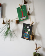 Christmas Mini Card Pack - Festive Candle & Snowdrops.