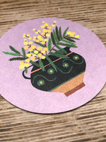 Drinks Coasters- reversible designs- Pilea & Mimosa