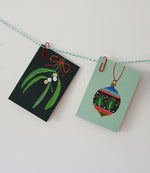 Christmas Mini Card Pack - Bauble & Mistletoe.