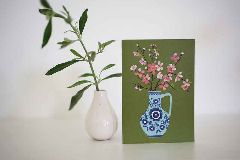 Cherry Blossom Greetings Card