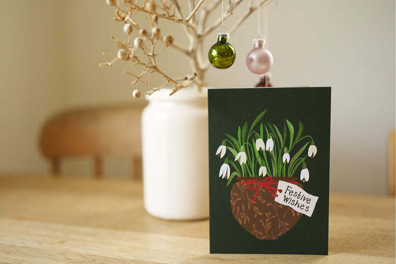 Festive Snowdrops Greetings Card