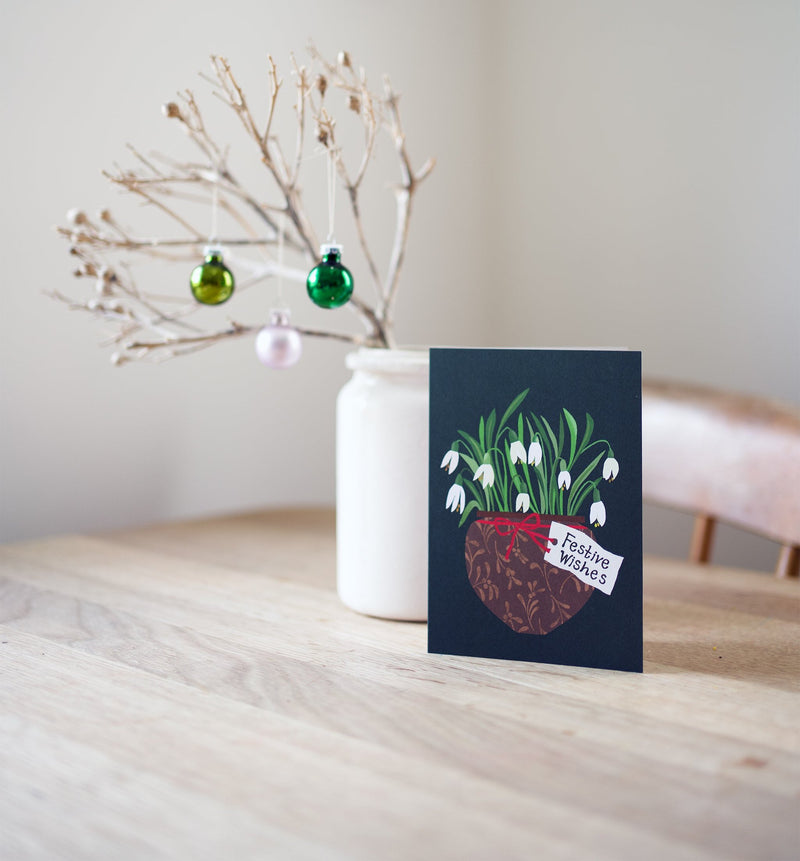 Festive Snowdrops Greetings Card