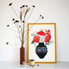 Poppies In a Vase Print