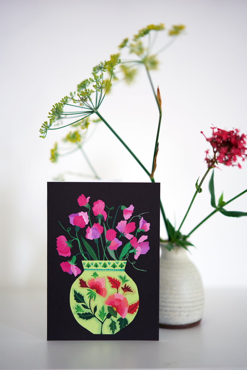 Sweet Peas Greetings Card