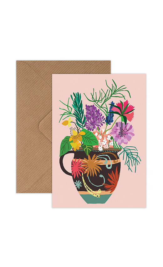 Gardener's Vase Greetings Card - Wholesale bundle of 6