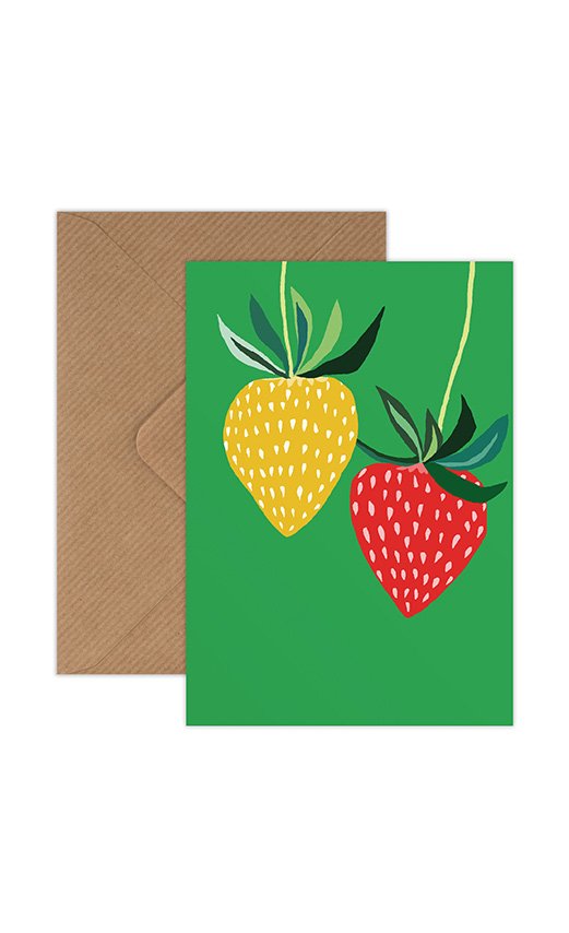 Strawberries Mini Greetings Card